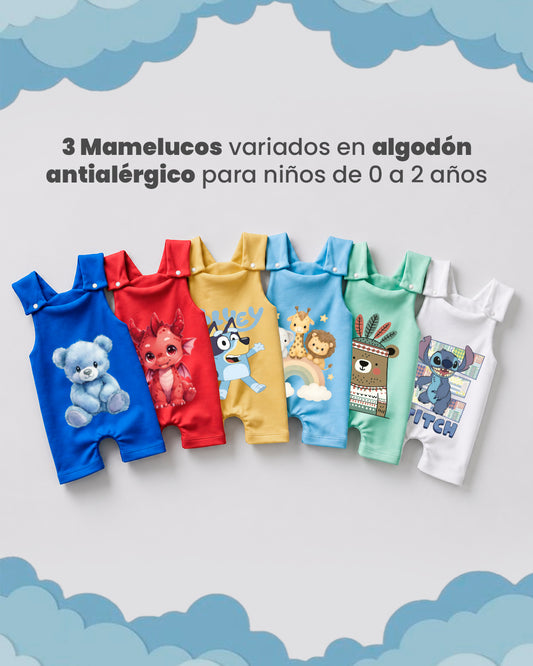 PACK X3 MAMELUCOS NIÑ0
