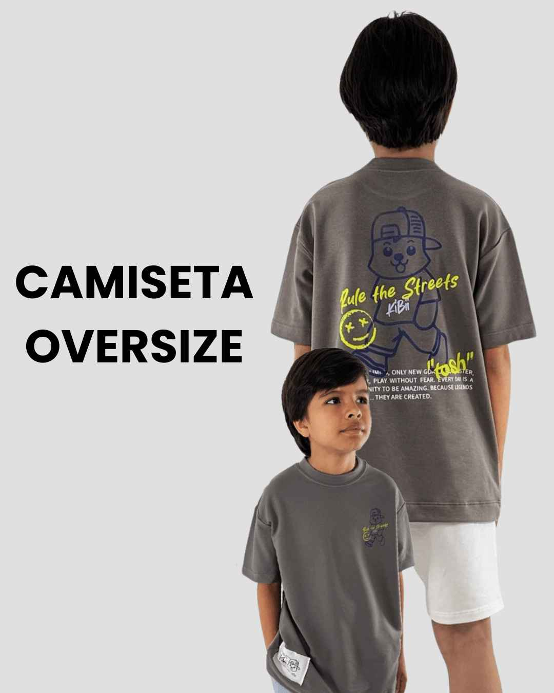 CAMISETA GRIS - KIDSPREMIUM