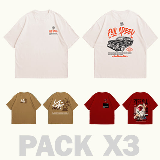 PACK X3 BLANCO-CHOCOLATE-ROJO