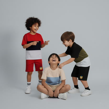 PACK X3  CONJUNTOS  ROJO - CAMEL - NEGRO DE BLOQUES  +  ENVIO GRATIS       PRECIO:  $119,999