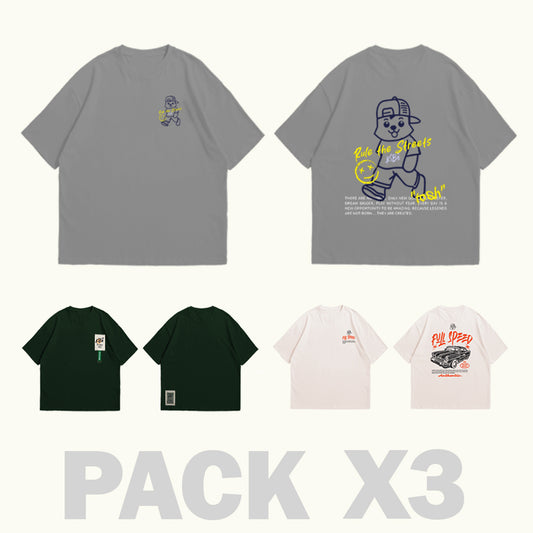 PACK X3 GRIS-OSCURO-BLANCO