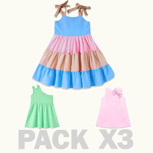 VESTIDOS NIÑA - JAZMIN MENTA  - SOFIA CELESTE- ARIEL LILA-  MAS TULA OBSEQUIO
