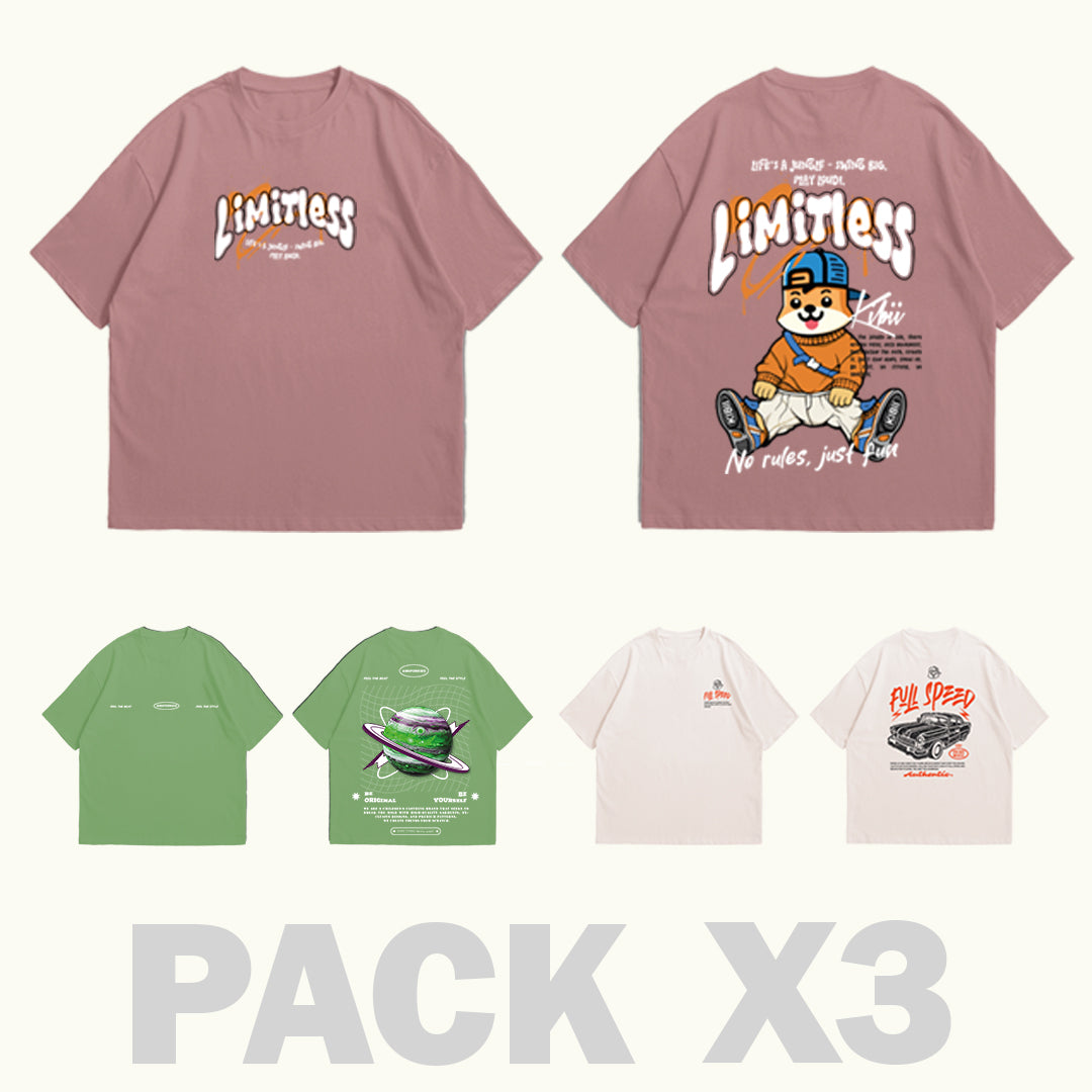 PACK X3 GUAYABA-OLIVA-BLANCO