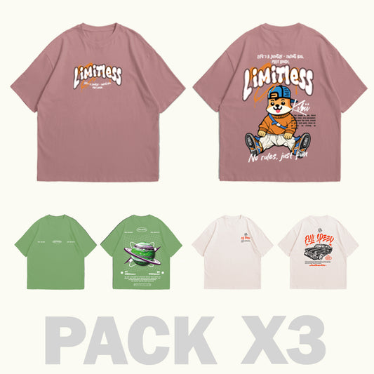 PACK X3 GUAYABA-OLIVA-BLANCO