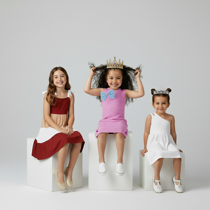 PACK X3  VESTIDO DE BLOQUES ROJO - VESTIDOS  DE MOÑO ROSADO - VESTIDO DE UN SOLO HOMBRO BLANCO  PRECIO: $119,999