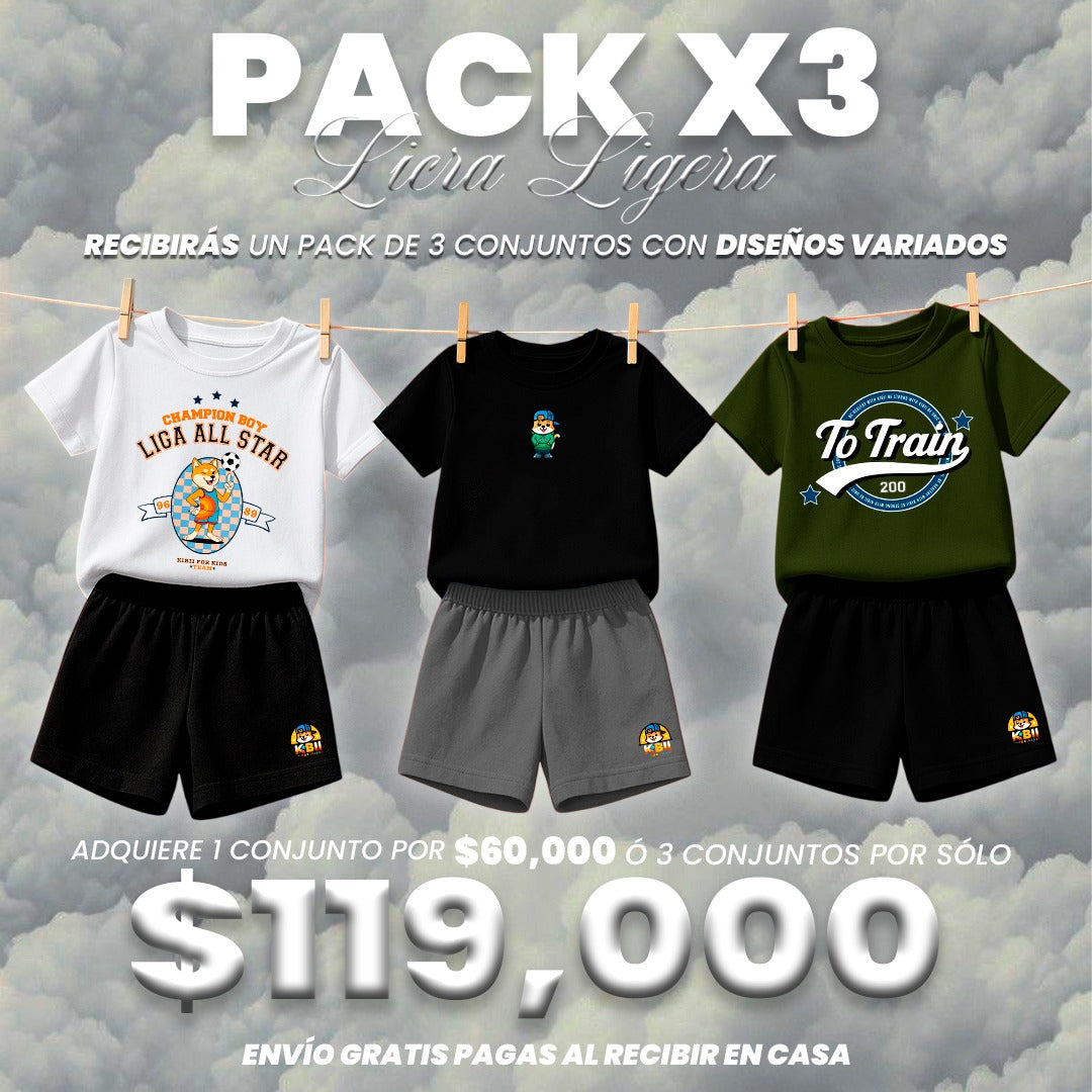 PACK X3  CONJUNTOS DEPORTIVOS  + ENVIO GRATIS       PRECIO:  $119,999