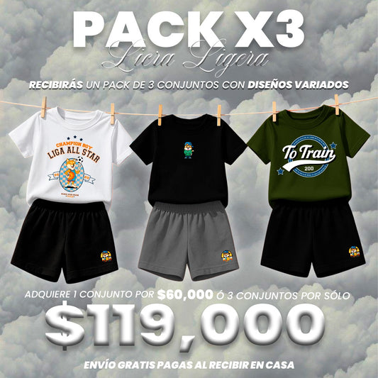 PACK X3  CONJUNTOS DEPORTIVOS  + ENVIO GRATIS       PRECIO:  $119,999