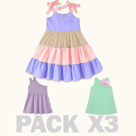 VESTIDOS NIÑA - JAZMIN LILA - SOFIA LILA- ARIEL MENTA-  MAS TULA OBSEQUIO