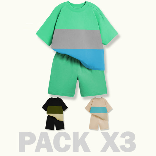 CONJUNTO NIÑO BURDA - NEGRO- MENTHA- CAMEL - MAS TULA OBSEQUIO