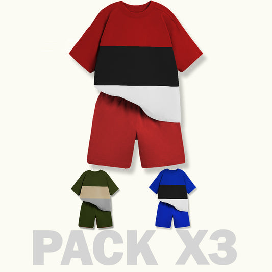 CONJUNTO NIÑO BURDA -V. MILITAR - ROJO - AZUL REY - MAS TULA OBSEQUIO