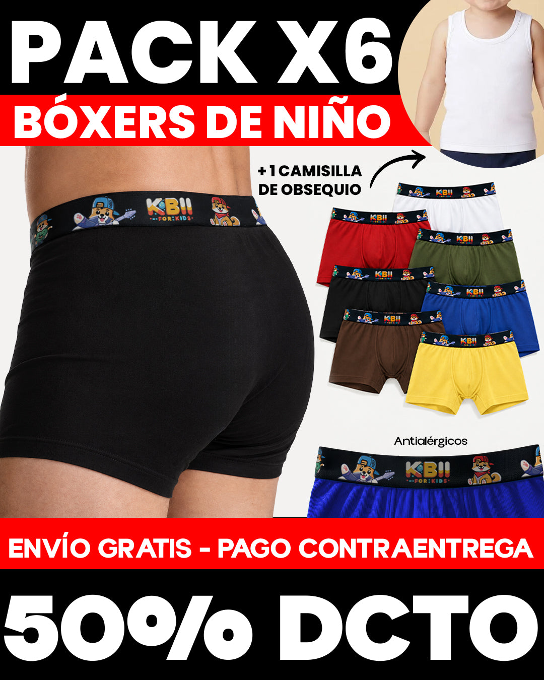 PAQUETE DE BOXER X6