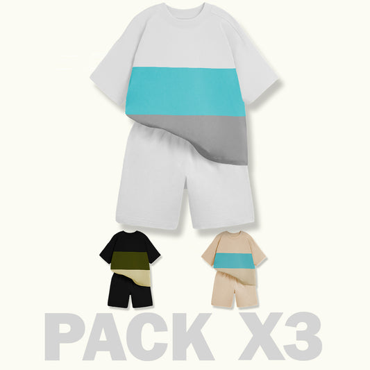 CONJUNTO NIÑO BURDA - NEGRO - BLANCO - CAMEL - MAS TULA OBSEQUIO