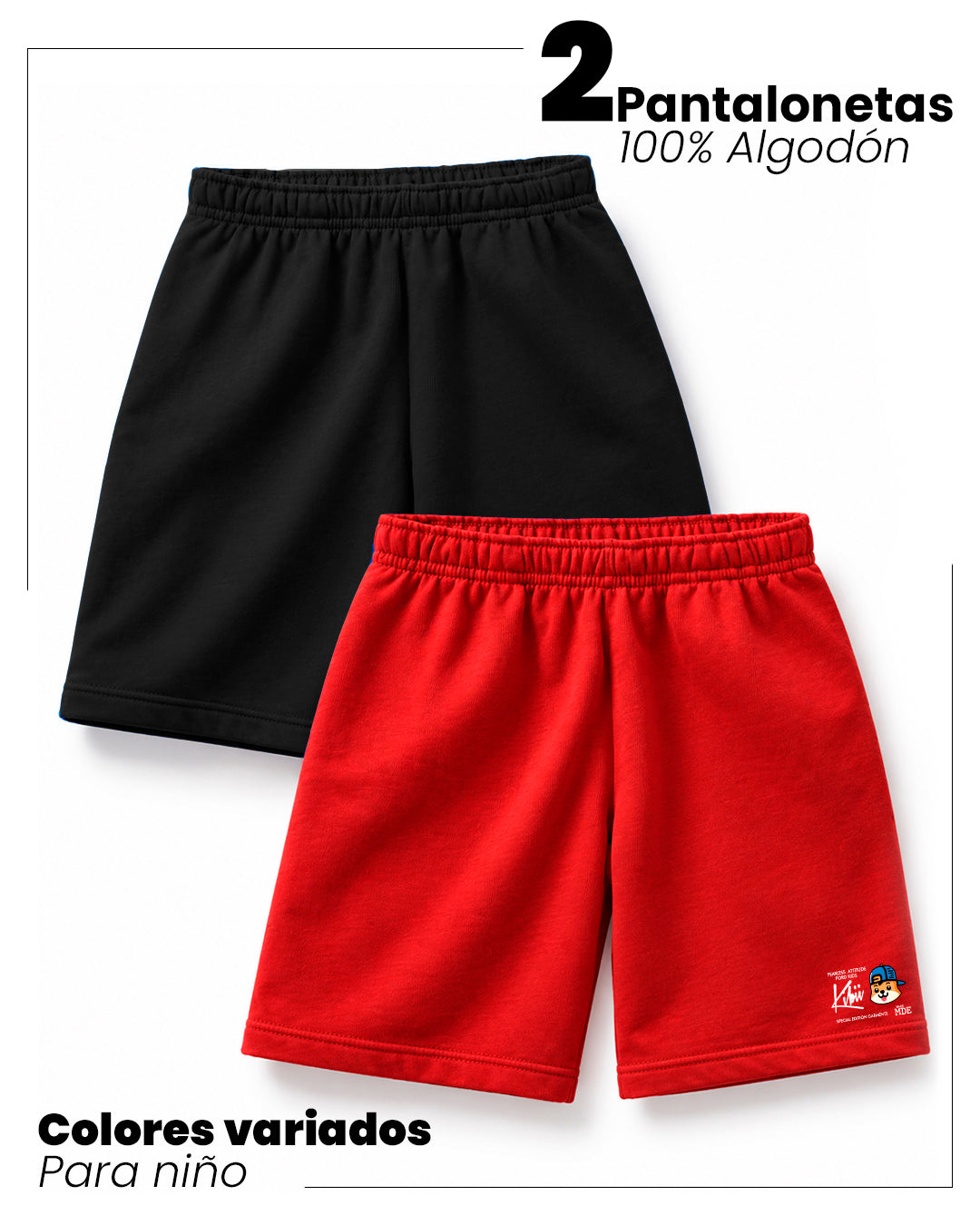 PACK X2 PANTALONETAS NIÑO 100% ALGODÓN
