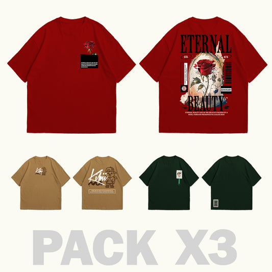 PACK X3 ROJO-CHOCOLATE-OSCURO