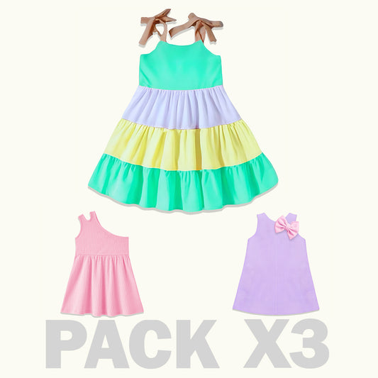 VESTIDOS NIÑA - JAZMIN ROSADO - SOFIA MENTHA- ARIEL LILA-  MAS TULA OBSEQUIO