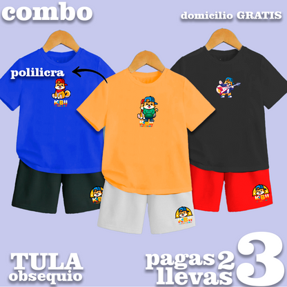 CONJUNTOS DEPORTIVOS DE NIÑO  + TULA OBSEQUIO AZUL REY - NARANJA - NEGRO