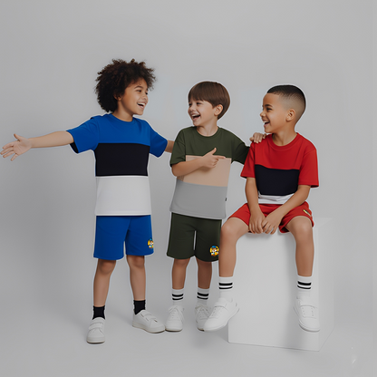 PACK X3  CONJUNTOS AZUL REY - V.MILITAR - ROJO DE BLOQUES  +  ENVIO GRATIS       PRECIO:  $119,999