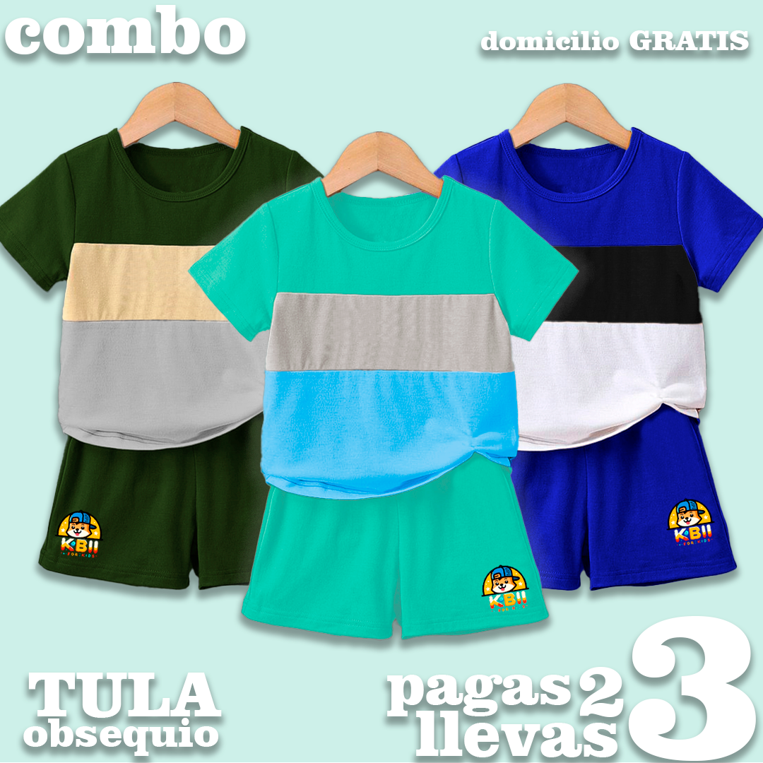 CONJUNTO NIÑO BURDA -V. MILITAR - MENTHA - AZUL REY - MAS TULA OBSEQUIO