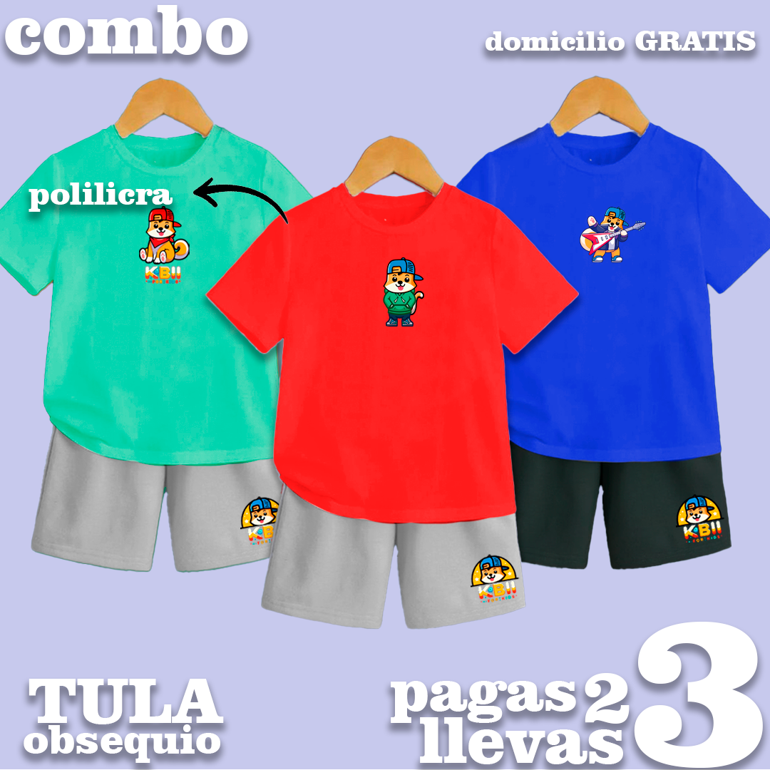 CONJUNTOS DEPORTIVOS DE NIÑO  + TULA OBSEQUIO MENTHA - ROJO - AZUL REY