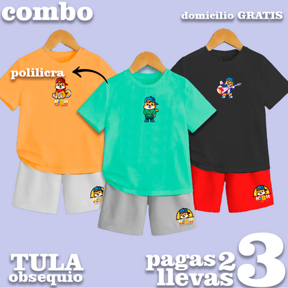 CONJUNTOS DEPORTIVOS DE NIÑO  + TULA OBSEQUIO AMARILLO - NARANJADO - MENTHA - NEGRO (copia)