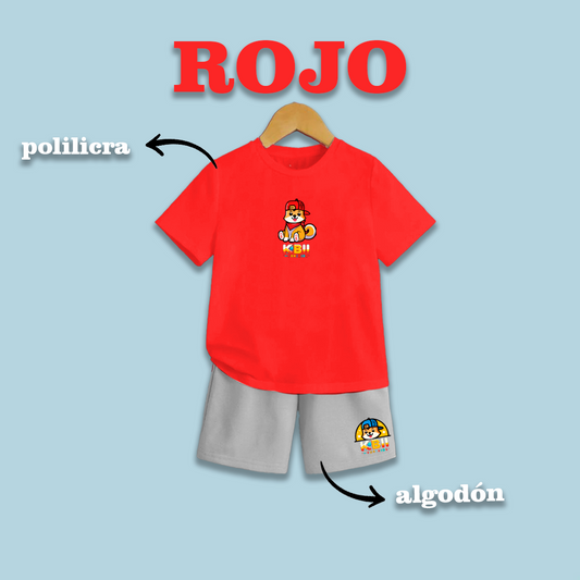 CONJUNTO NIÑO DEPORTIVO - ROJO