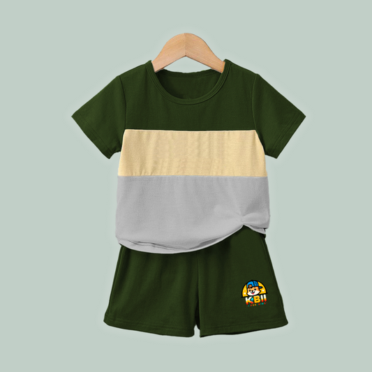 CONJUNTO NIÑO BURDA - VERDE MILITAR